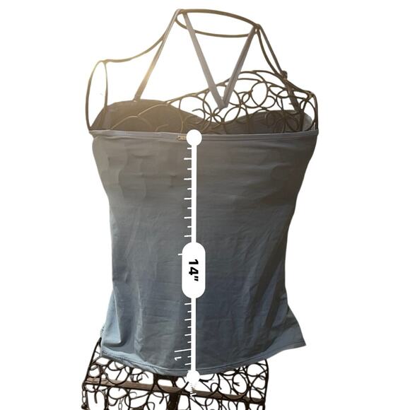 Anne Cole Bright Blue 2 Piece Swimsuit Size Large Ruched Sides Top&Bottom Bikini - Picture 7 of 10